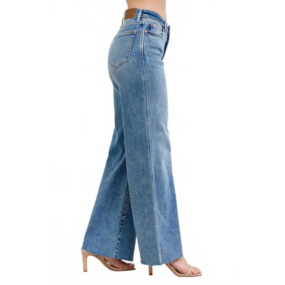 NEW JUDY BLUE vintage wide leg denim jeans in blue - Picture 4 of 4